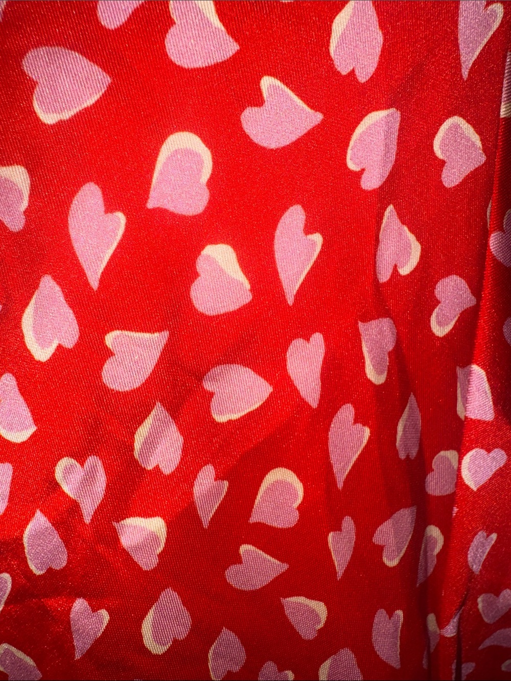 Marc Jacobs Sample Piece, Red Heart-Print Dress with Ruffles, See Dimensions - Picture 5 of 5